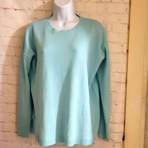 Vineyard Vines Aqua Merino Wool Blend Oversized Relaxed Crew Neck Sweater sz.XS